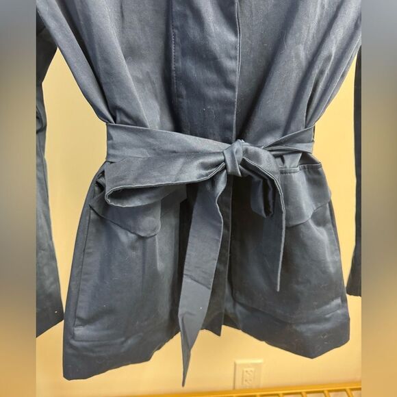 Away Travel Utility Jacket Packable Blazer with Ties Navy Blue Coat S New - Picture 4 of 5